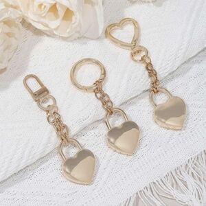 Gold Heart Keychain Set